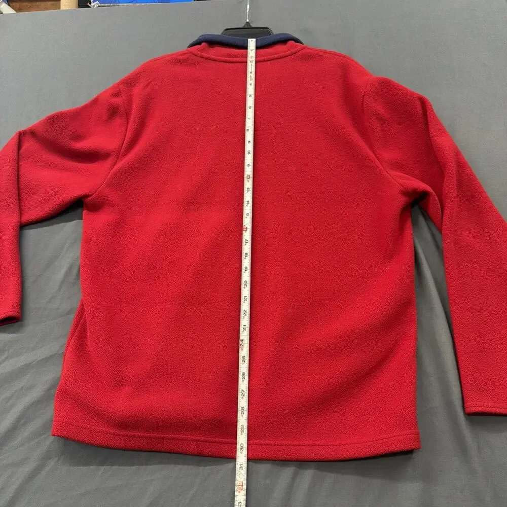 Brooks Brothers 346 Mens Red Quarter Zip Fleece Pullover Sweater Size Xl